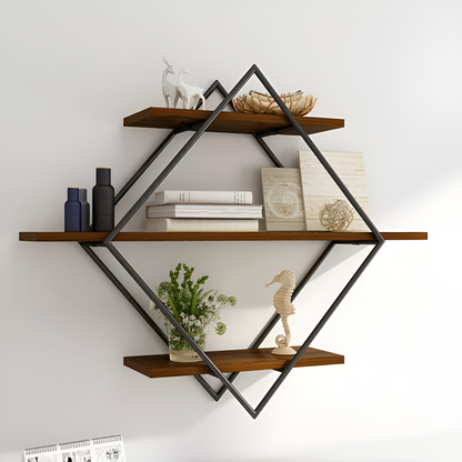 Audacia- Crossed Double Diamond Shelf Unit