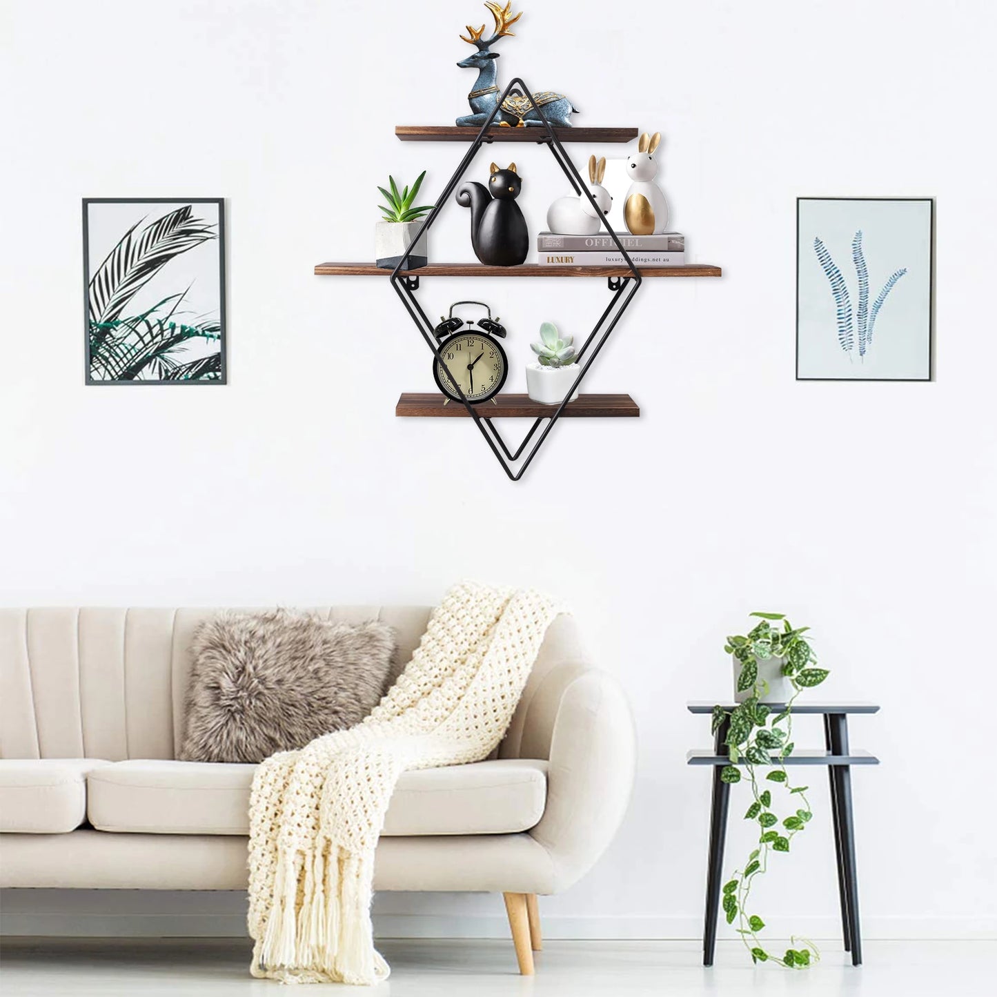 Audacia- Crossed Double Diamond Shelf Unit