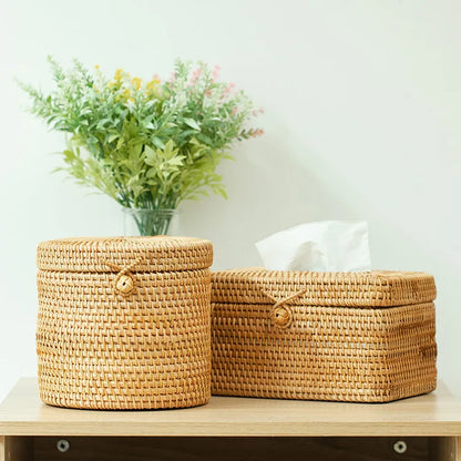 Rattan Tissue Box