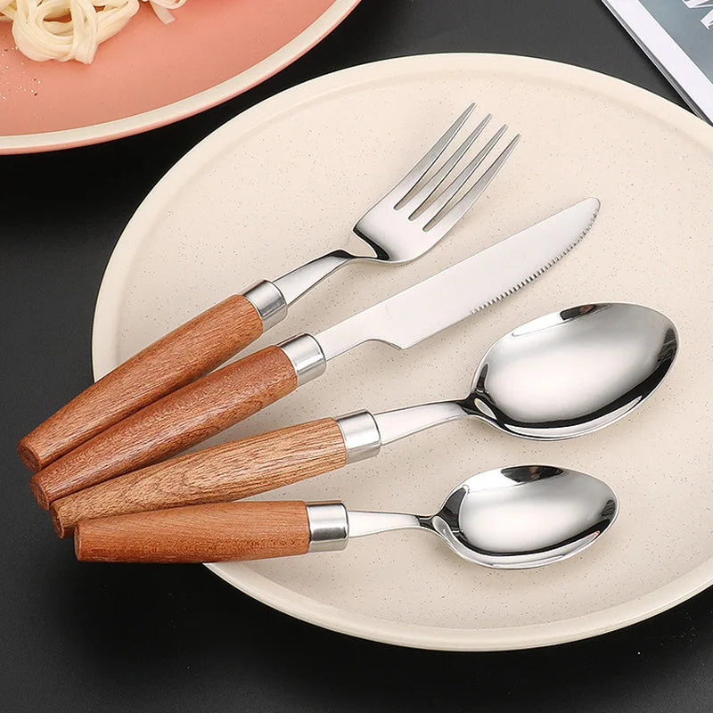 Wooden Handle Cutlery Set