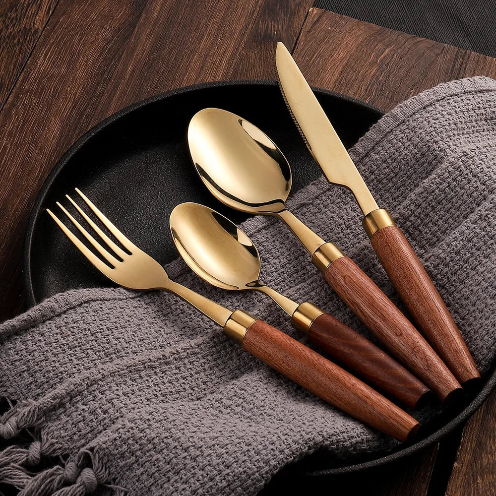 Wooden Handle Cutlery Set