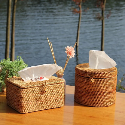 Rattan Tissue Box