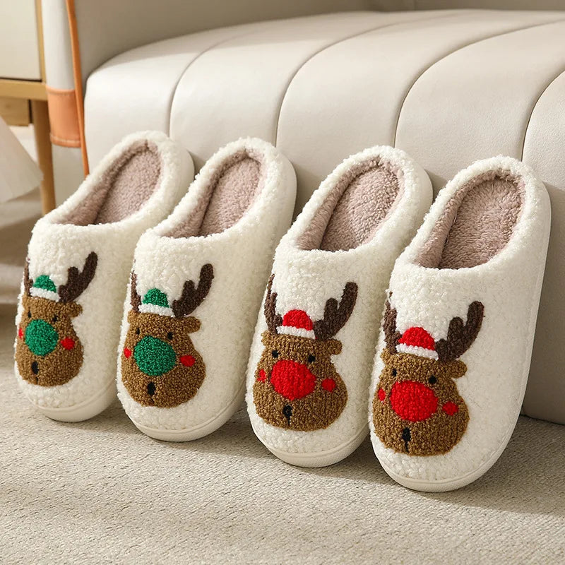 Festive Cozy Elk Slippers