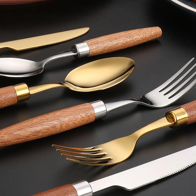 Wooden Handle Cutlery Set